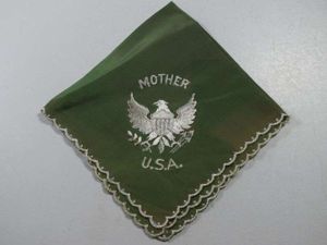 86) Excellent Original WW1 WW2 US Army Green Sweetheart Hanky. …