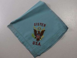 87) Excellent Original WW1 WW2 US Army Blue Sweetheart Hanky. …