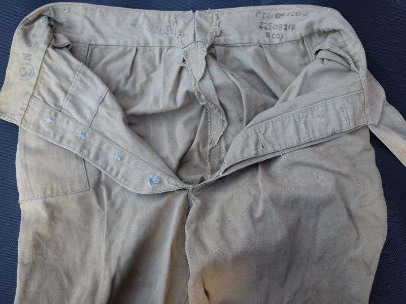 49) Original WW2 Indian Made 1942 Pattern? Khaki Drill Trousers 1944 — image 9
