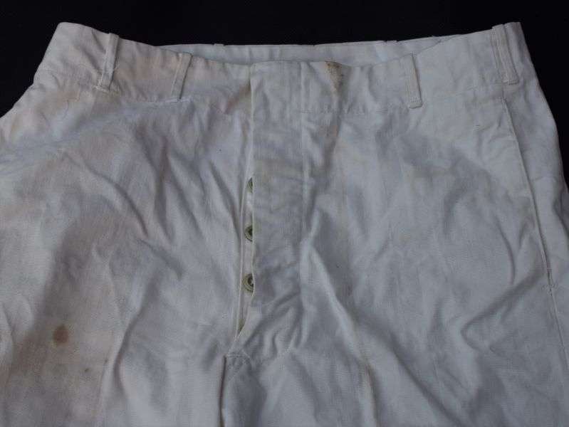 62) Original WW2 Royal Canadian Navy Issue White Tropical Shorts — image 7