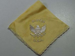83) Excellent Original WW1 WW2 US Army Yellow Sweetheart Hanky. …