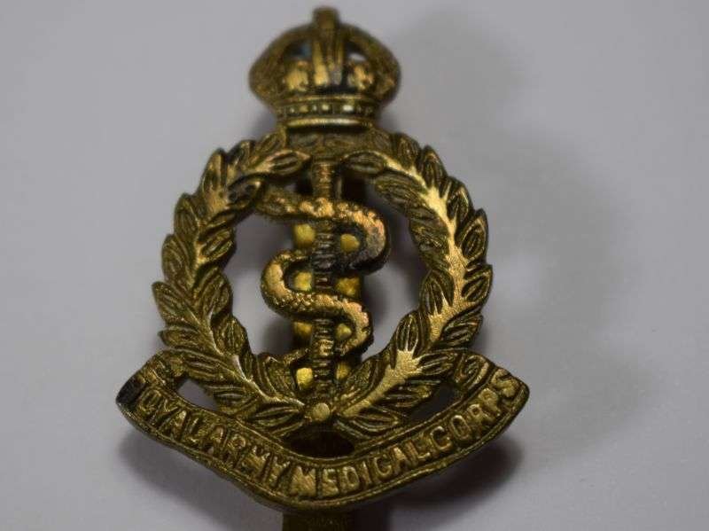 164) Original WW2 Locally Made Sand Cast Cap Badge RAMC — image 2