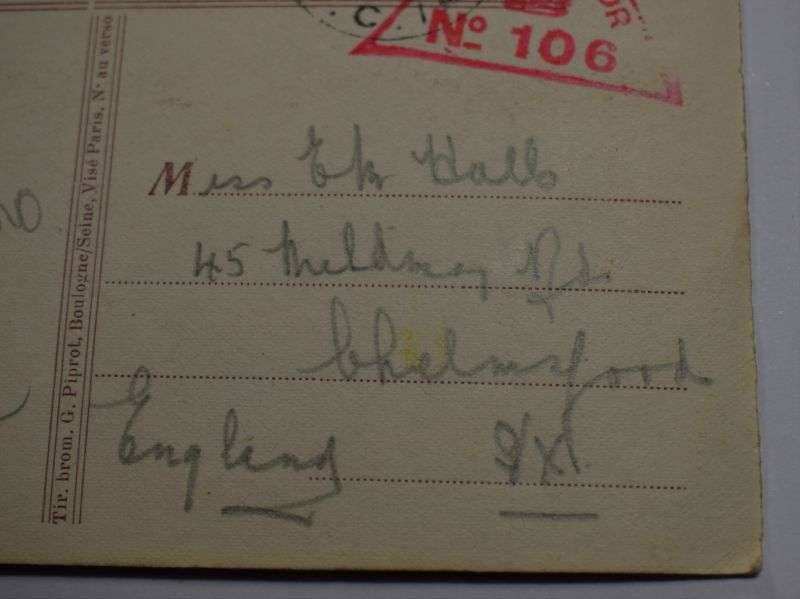 168) WW1 French Soldier Postcard. Passed By Censor Marked 1915 — image 3