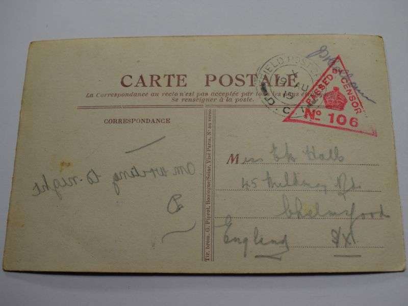 168) WW1 French Soldier Postcard. Passed By Censor Marked 1915 — image 5