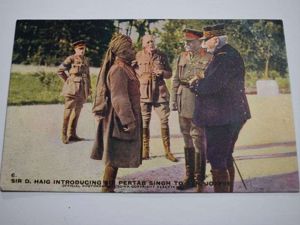 172) WW1 Postcard. Douglass Haig, Sir Pertab Singh, General Joffre …
