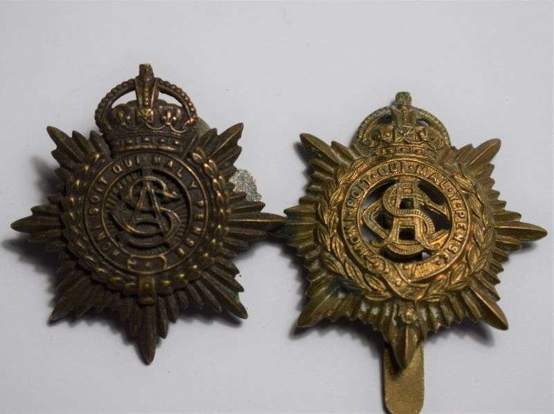 133) Excellent Original WW1 British Army Service Corps Officers Bronze Cap Badge — image 2