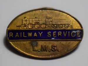 131) Excellent Original WW1 LMS Railway Service War Workers Badge
