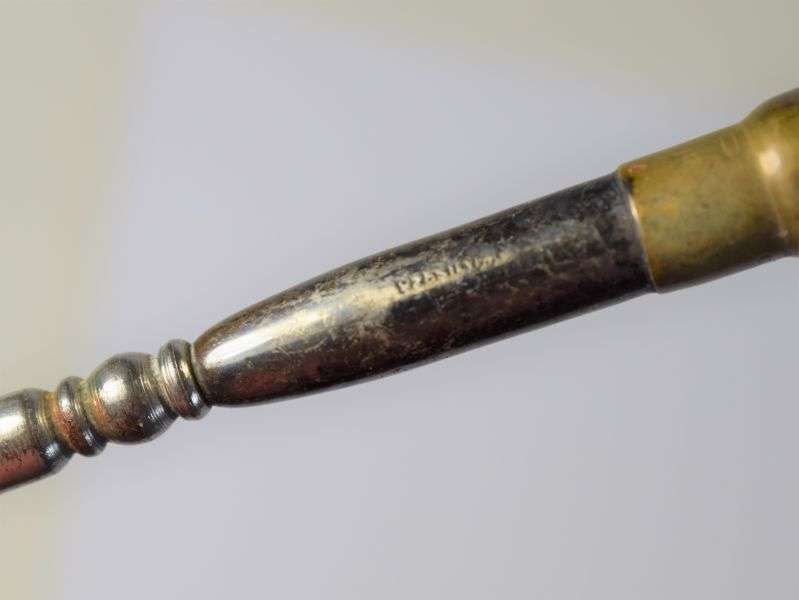 98) Excellent WW1 British Trench Art Button Hook Dated 1909 — image 6