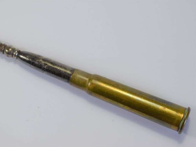 98) Excellent WW1 British Trench Art Button Hook Dated 1909 — image 7