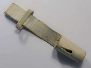65) Vintage British Army Buff Leather Bayonet Frog