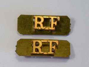 41) Original Officers Royal Fusiliers Shoulder Title Pair