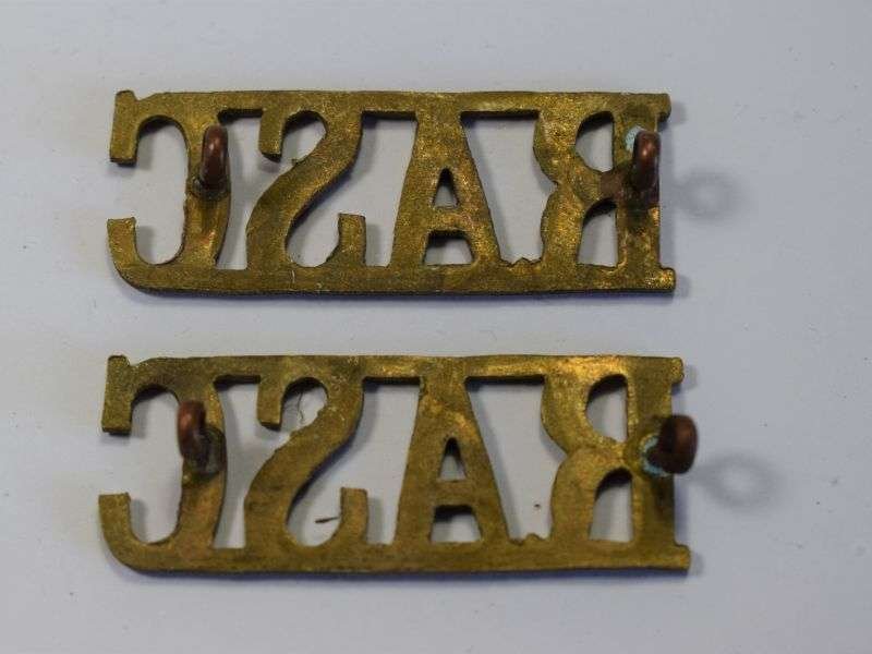 42) Original WW2 Royal Army Service Corps Shoulder Title Pair — image 2