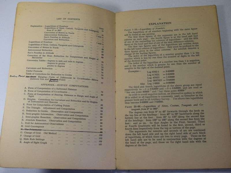 24) British Artillery Survey Pocket Book Five Figure Logarithms printed 1946 — image 5