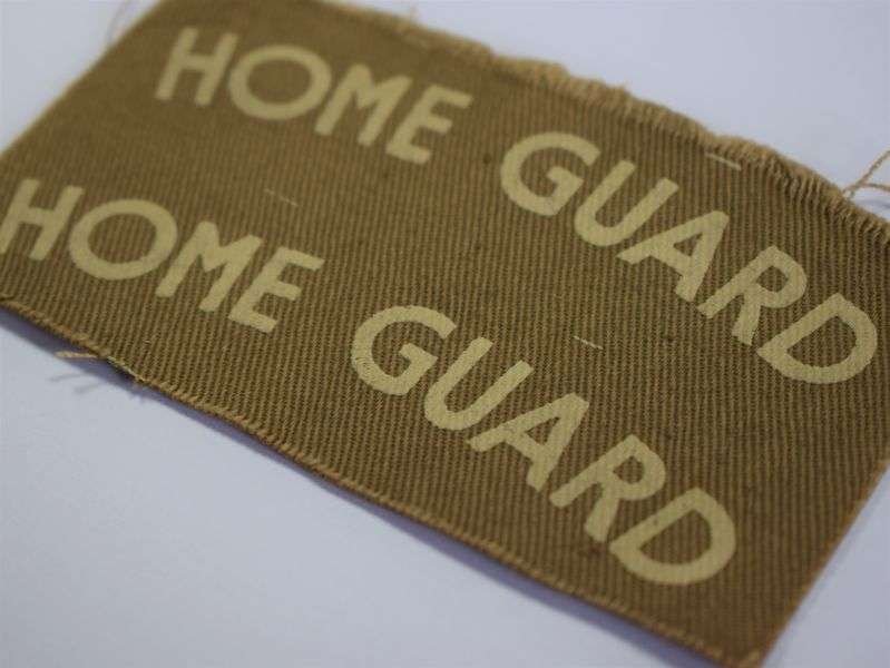 34) Excellent Original Uncut WW2 Home Guard Printed Shoulder Title Pair — image 3