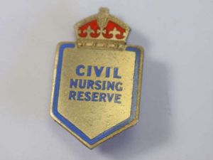 93) Original WW2 Civil Nursing Reserve Pin Badge