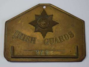 78) Early Pre WW1 Irish Guards Bed Plate Service no …
