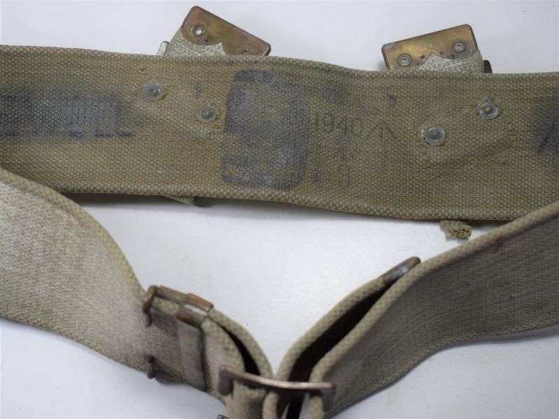 111) Original 1908 Pattern Web Waist Belt Blancoed White MECo 1940 — image 10