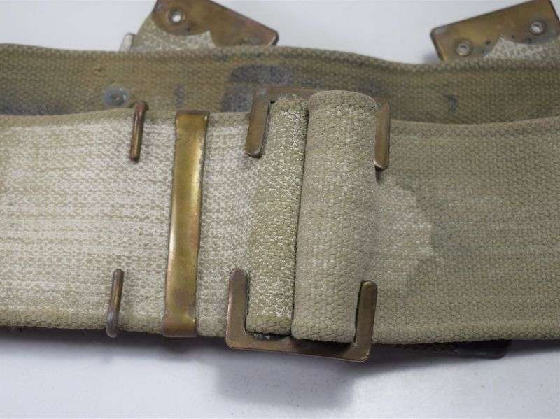 111) Original 1908 Pattern Web Waist Belt Blancoed White MECo 1940 — image 11