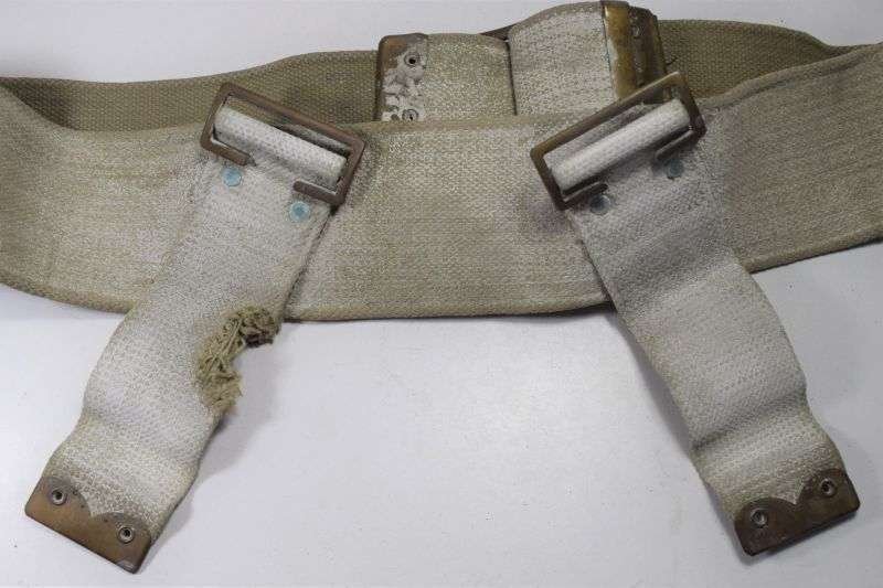 111) Original 1908 Pattern Web Waist Belt Blancoed White MECo 1940 — image 3