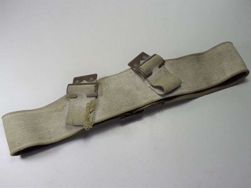 111) Original 1908 Pattern Web Waist Belt Blancoed White MECo 1940 — image 5