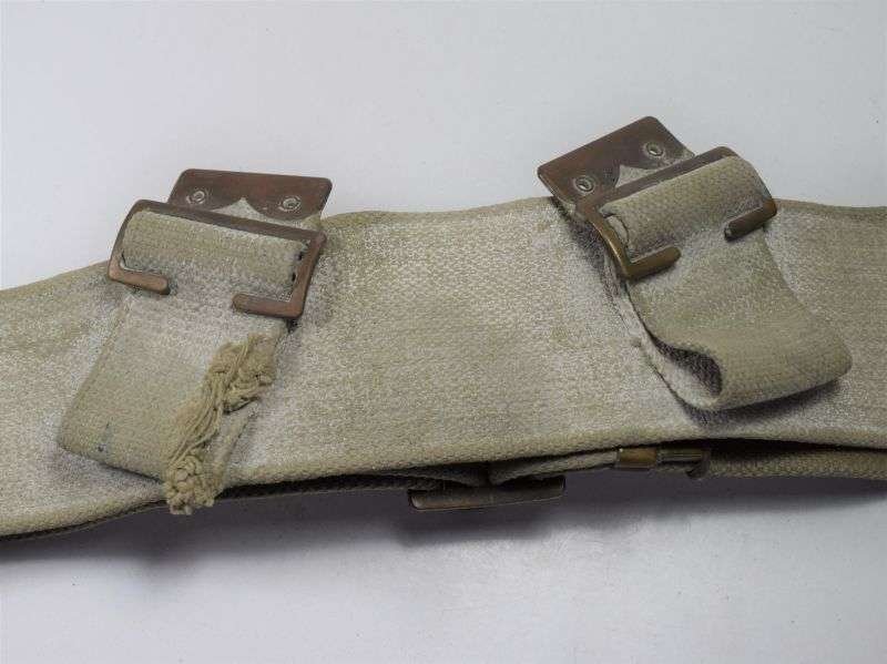 111) Original 1908 Pattern Web Waist Belt Blancoed White MECo 1940 — image 6