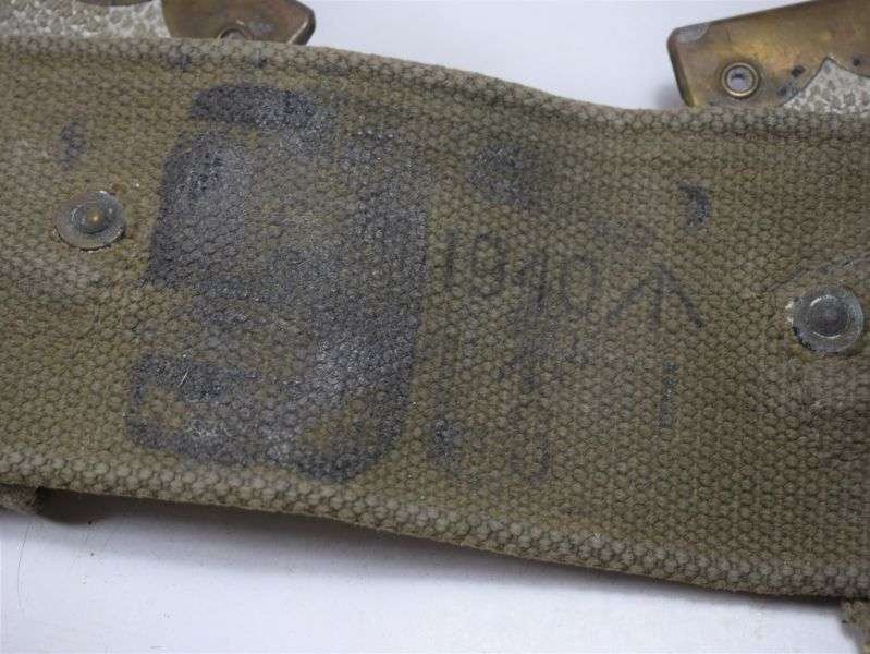 111) Original 1908 Pattern Web Waist Belt Blancoed White MECo 1940 — image 9