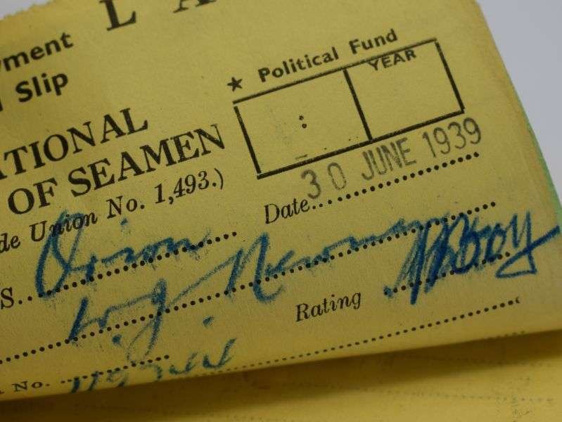 24) Early WW2 National Union of Seamen Members Contribution Book 1938-40 — image 10