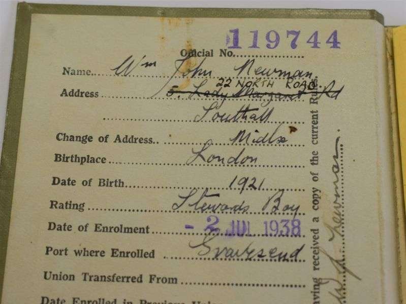 24) Early WW2 National Union of Seamen Members Contribution Book 1938-40 — image 14