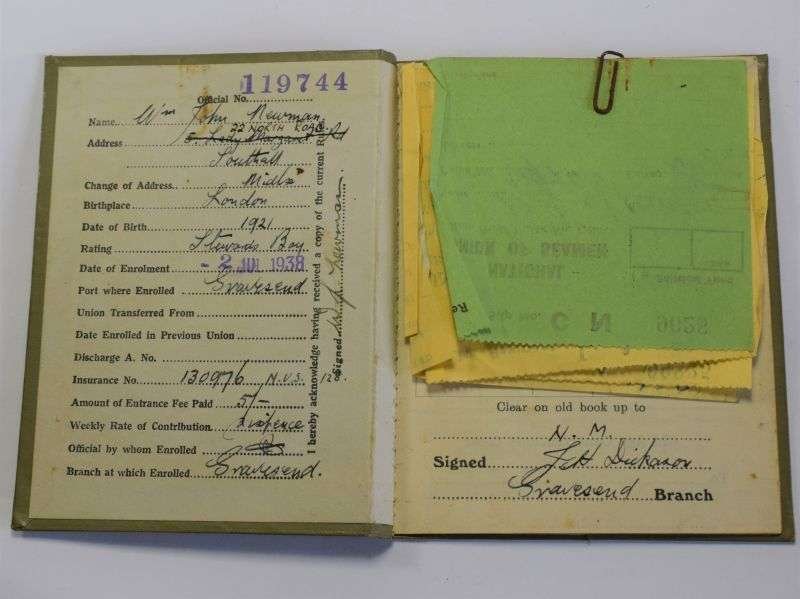 24) Early WW2 National Union of Seamen Members Contribution Book 1938-40 — image 15