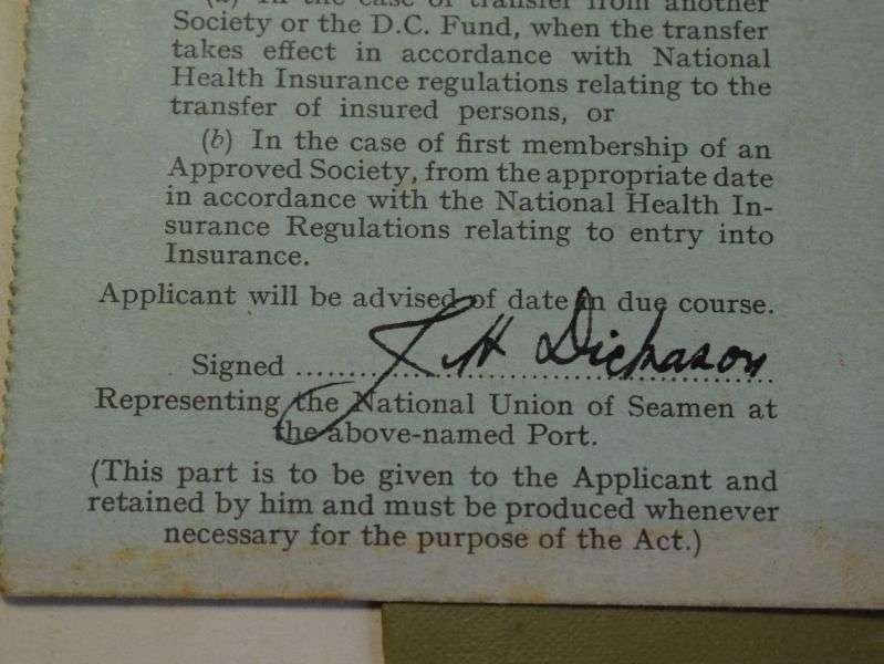 24) Early WW2 National Union of Seamen Members Contribution Book 1938-40 — image 2