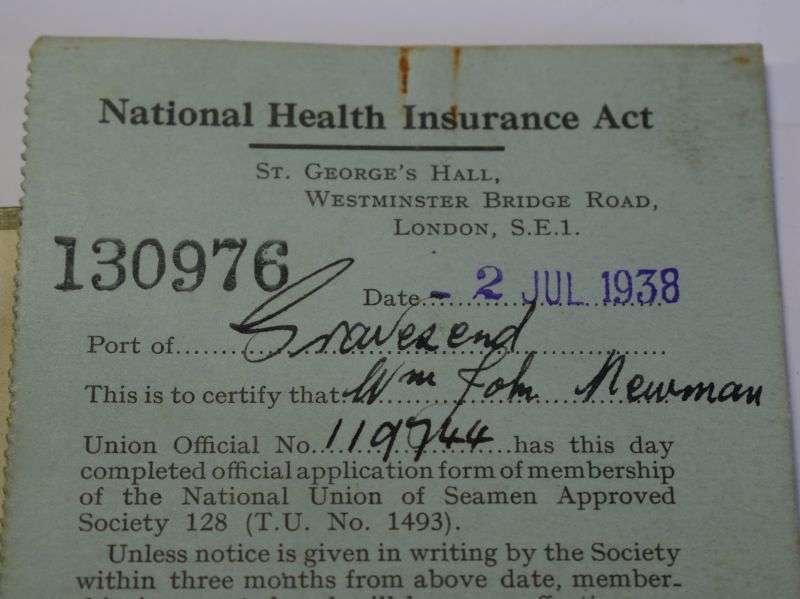 24) Early WW2 National Union of Seamen Members Contribution Book 1938-40 — image 3
