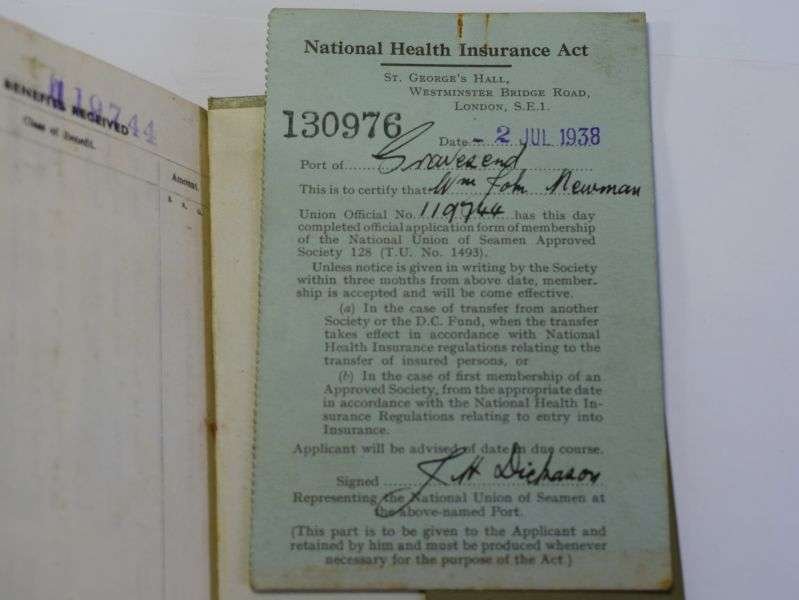 24) Early WW2 National Union of Seamen Members Contribution Book 1938-40 — image 4