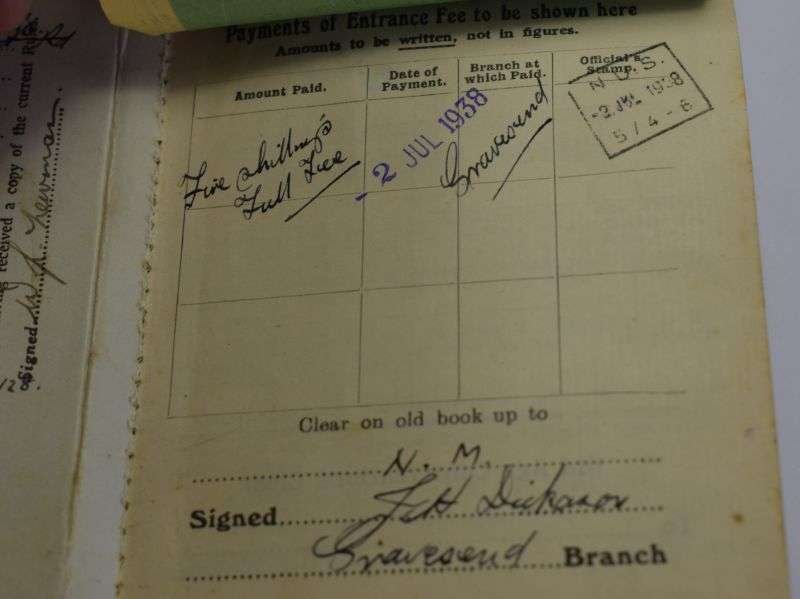 24) Early WW2 National Union of Seamen Members Contribution Book 1938-40 — image 7