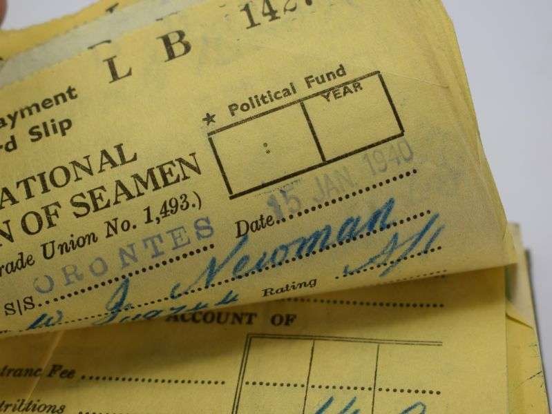 24) Early WW2 National Union of Seamen Members Contribution Book 1938-40 — image 9