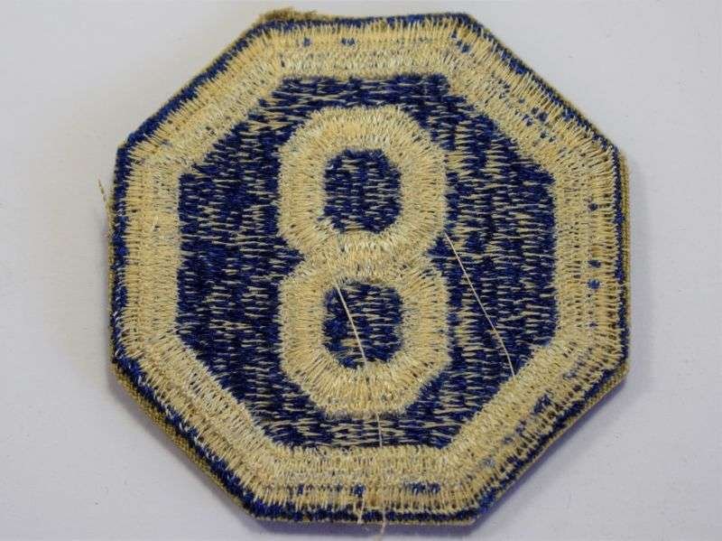 104) Original Used WW2 US Army 8th Army Corps Cloth Badge — image 2
