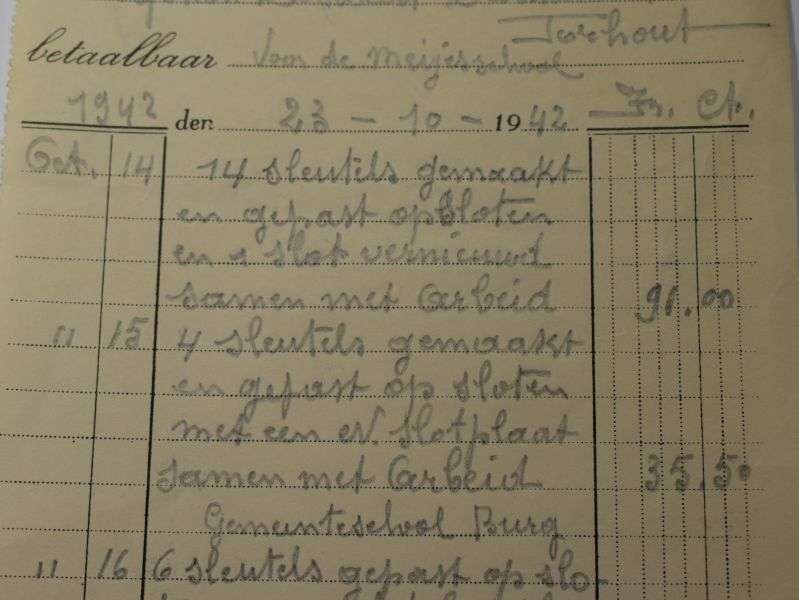 155) WW2 Nazi Stamped Recepit Dutch, Belgian? Dated 1942 — image 4