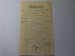 155) WW2 Nazi Stamped Recepit Dutch, Belgian? Dated 1942