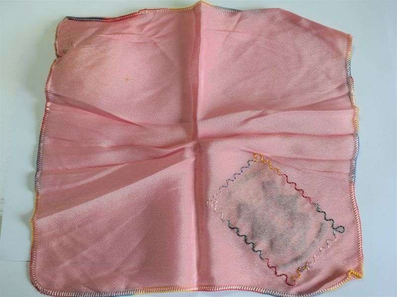 164) Very Nice WW1 WW2 Pink Sweetheart Hanky to The Black Watch — image 2