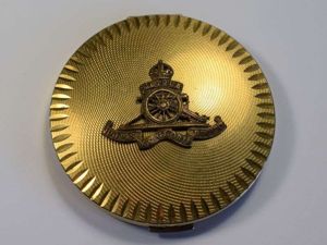 1) Excellent Original WW2 Woman's Sweetheart Compact With RA Badge