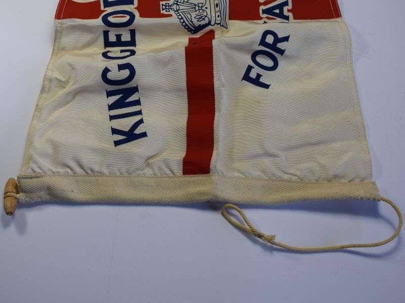 18) Original Good Size WW1 WW2 King Georges Fund For Sailors Pennant Flag — image 3