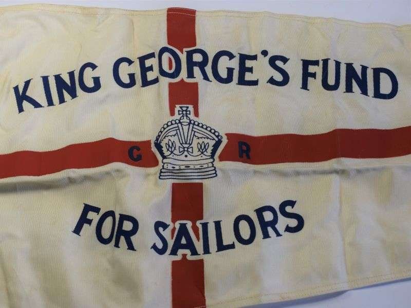 18) Original Good Size WW1 WW2 King Georges Fund For Sailors Pennant Flag — image 5