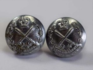68) Original British Colonial Police Cap Side Buttons