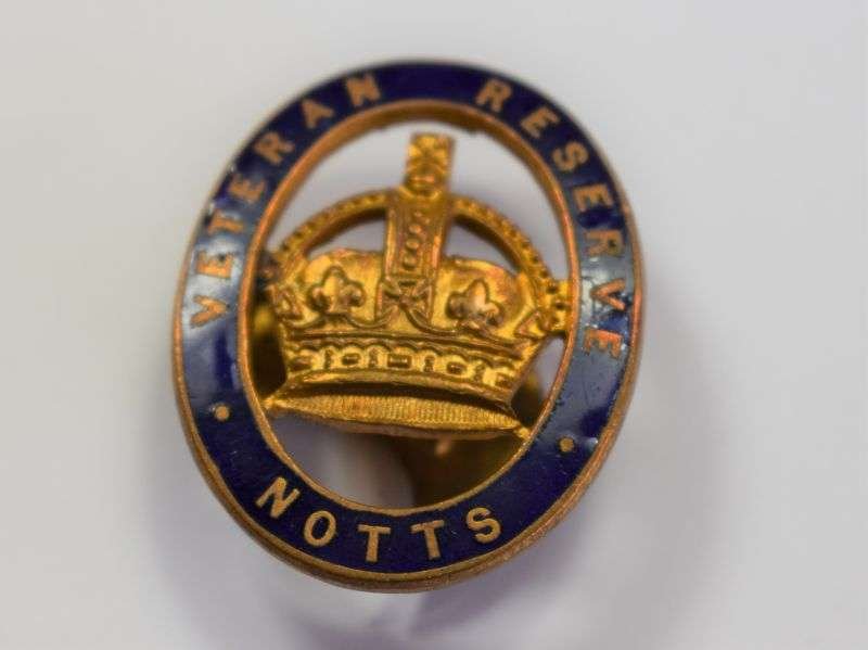 35) Original WW1 Notts Veteran Reserve Enamel Lapel Badge — image 3