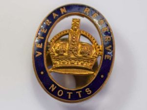 35) Original WW1 Notts Veteran Reserve Enamel Lapel Badge