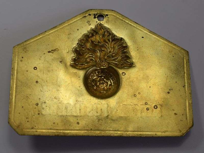 46) Original WW1 WW2 Royal Fusiliers Brass Duty Plate — image 2
