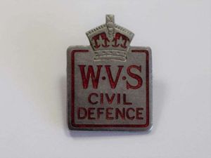 36) Original WW2 WVS Civil Defence Cap & Breast Badge