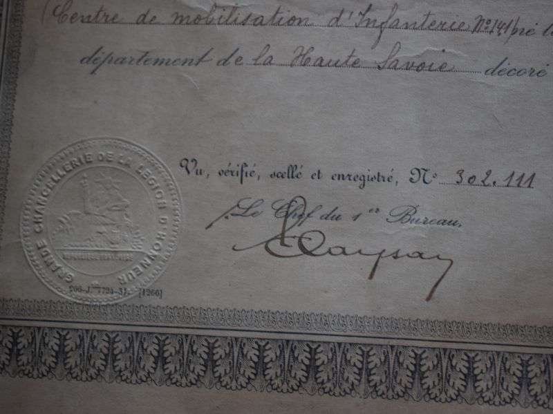 35) Tatty Original 1930s French Certificate for Medaille Militaire — image 4
