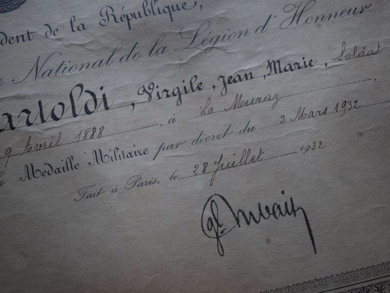 35) Tatty Original 1930s French Certificate for Medaille Militaire — image 5