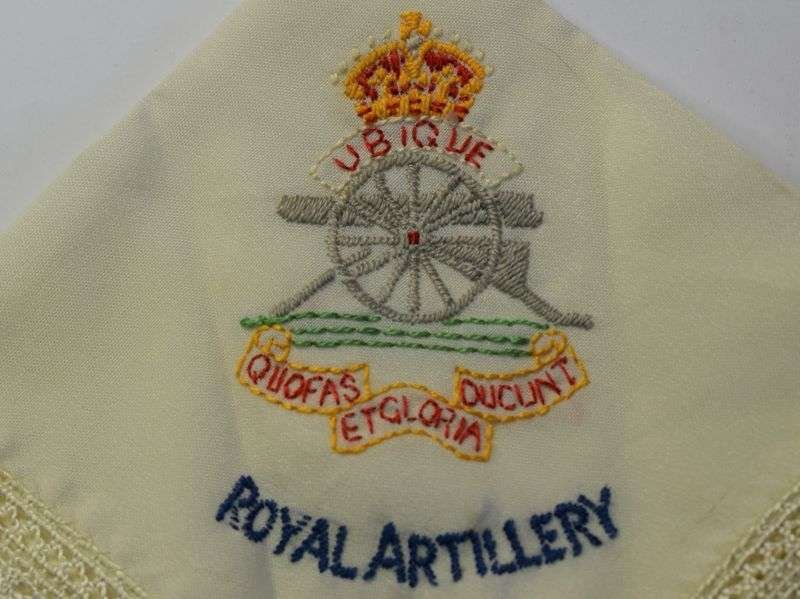 106) Excellent Clean WW1 WW2 Royal Artillery Sweetheart Hanky — image 3