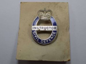 73) Unissued Cold War Civil Defence Instructors Badge on Original …